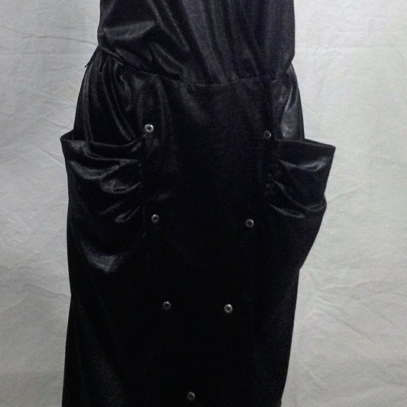 Vintage Black Vneck Aligator Print Button Front - Picture 5 of 8